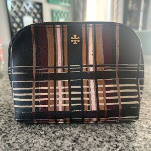 Tory Burch Plaid Leather Makeup Bag